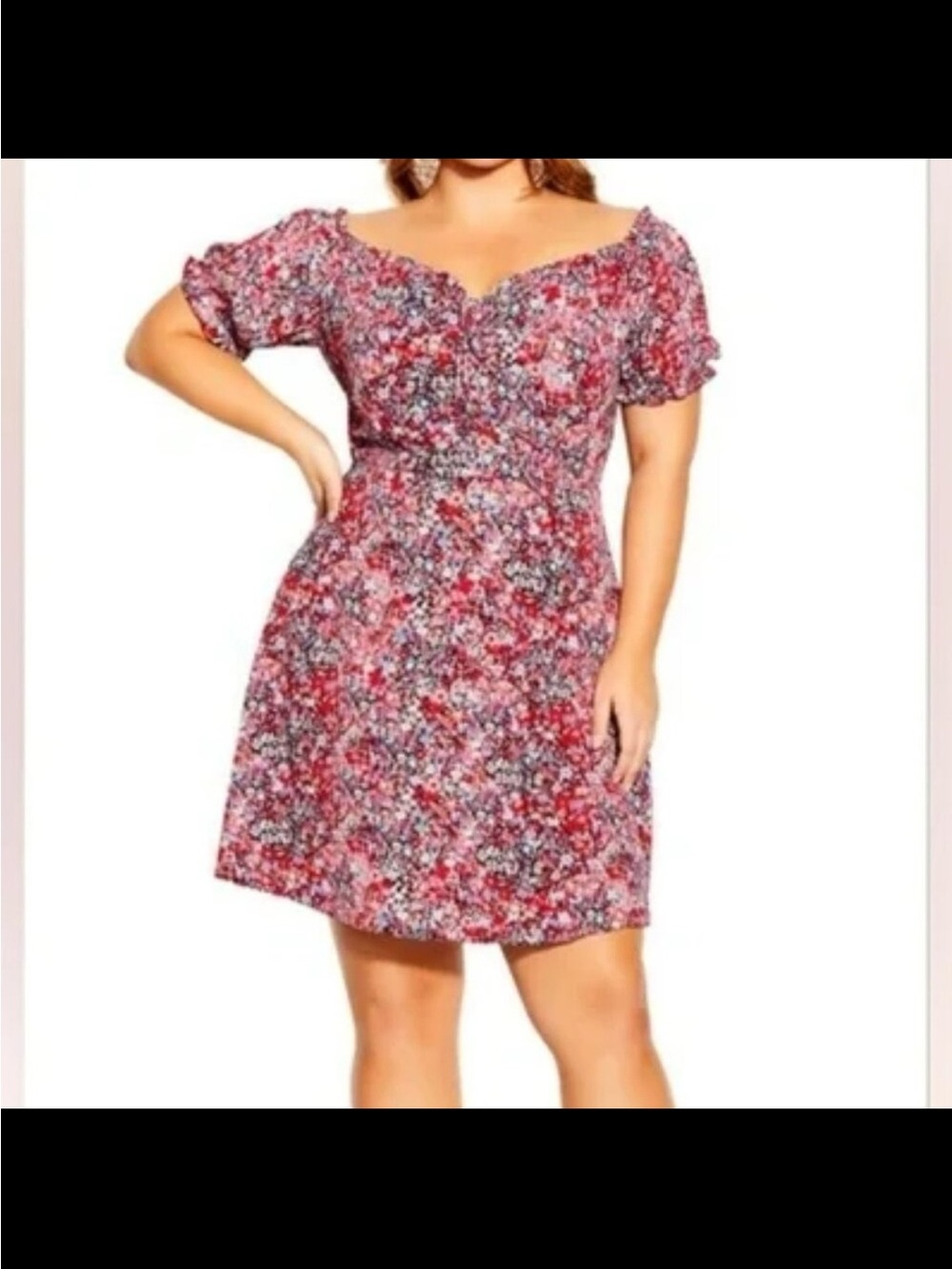 City Chic Ditzy sweetheart dress